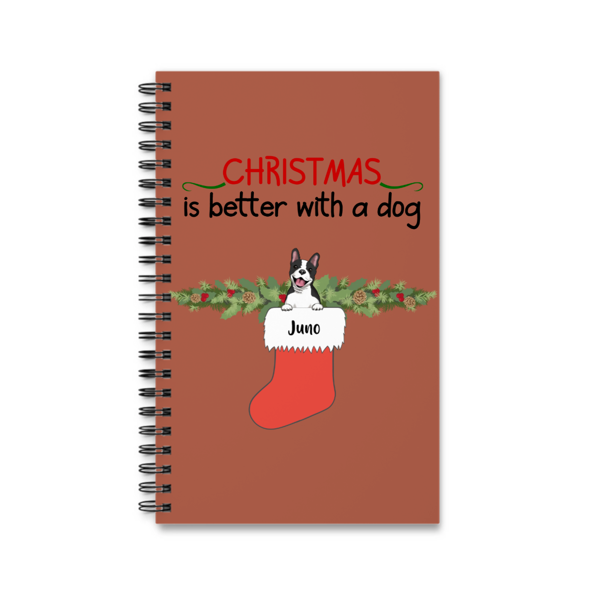 Weihnachten ist schöner mit Hunden Spiralnotizbuch
