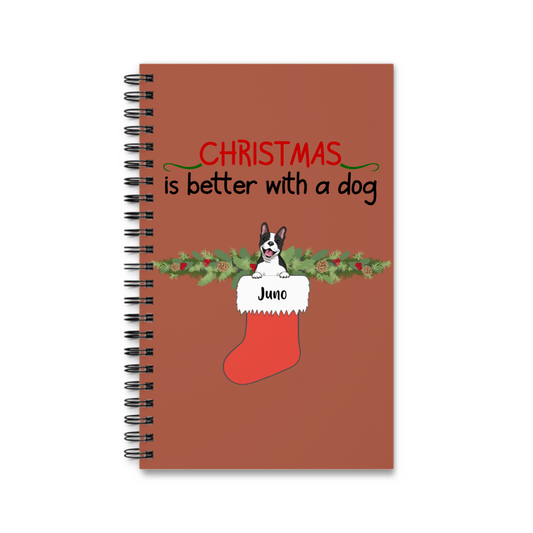 Weihnachten ist schöner mit Hunden Spiralnotizbuch
