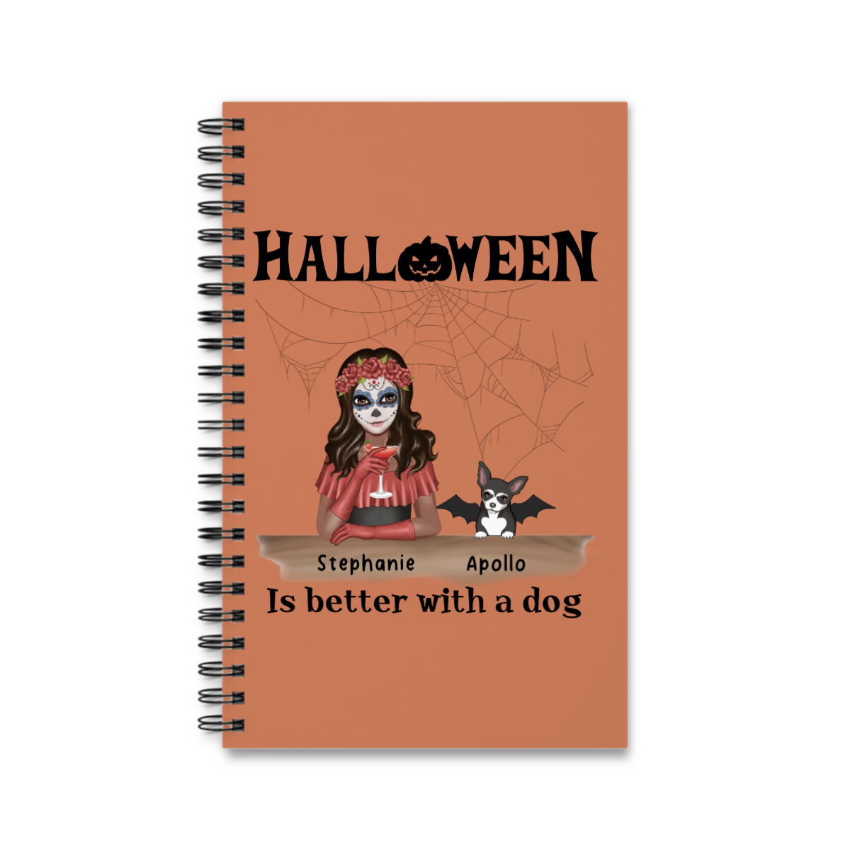 Halloween ist besser mit Hunden Spiralnotizbuch
