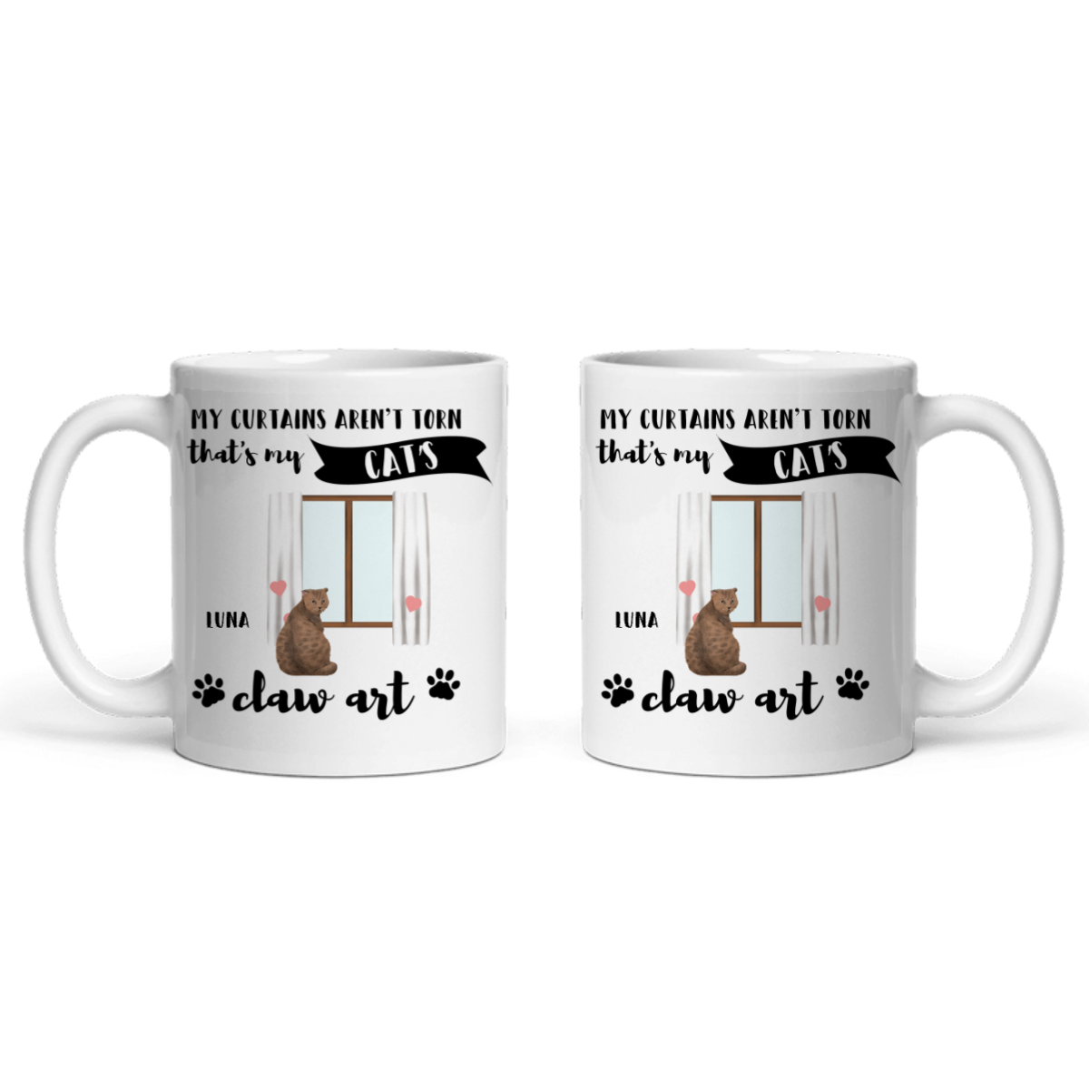 Meine Vorhänge sind nicht zerrissen das ist die Krallenkunst meiner Katze Keramiktasse