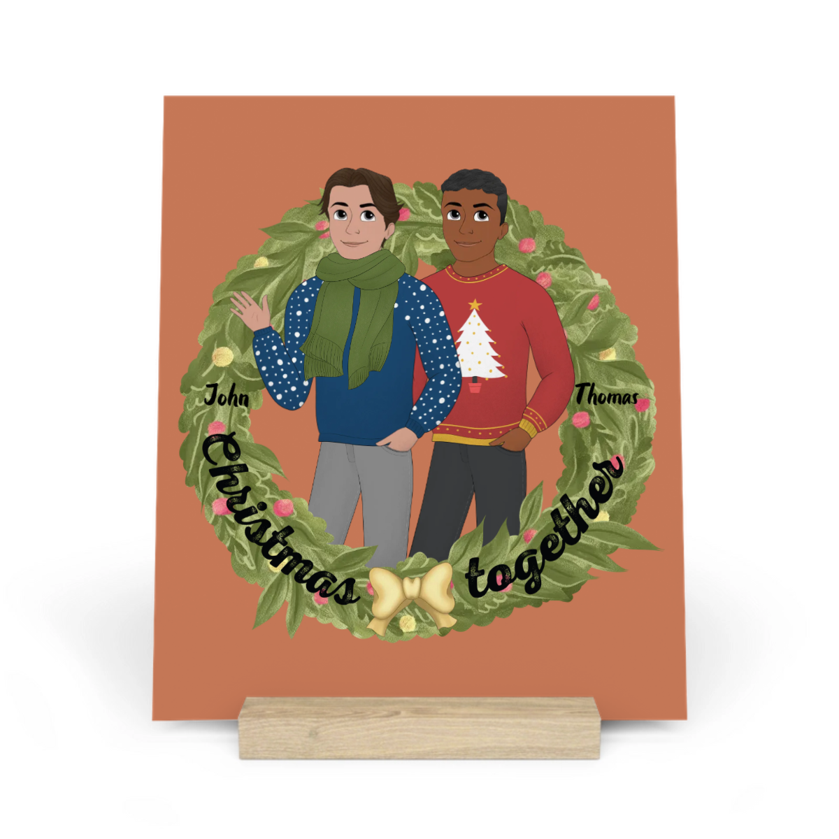 Weihnachten zusammen Galerietafel mit Ständer