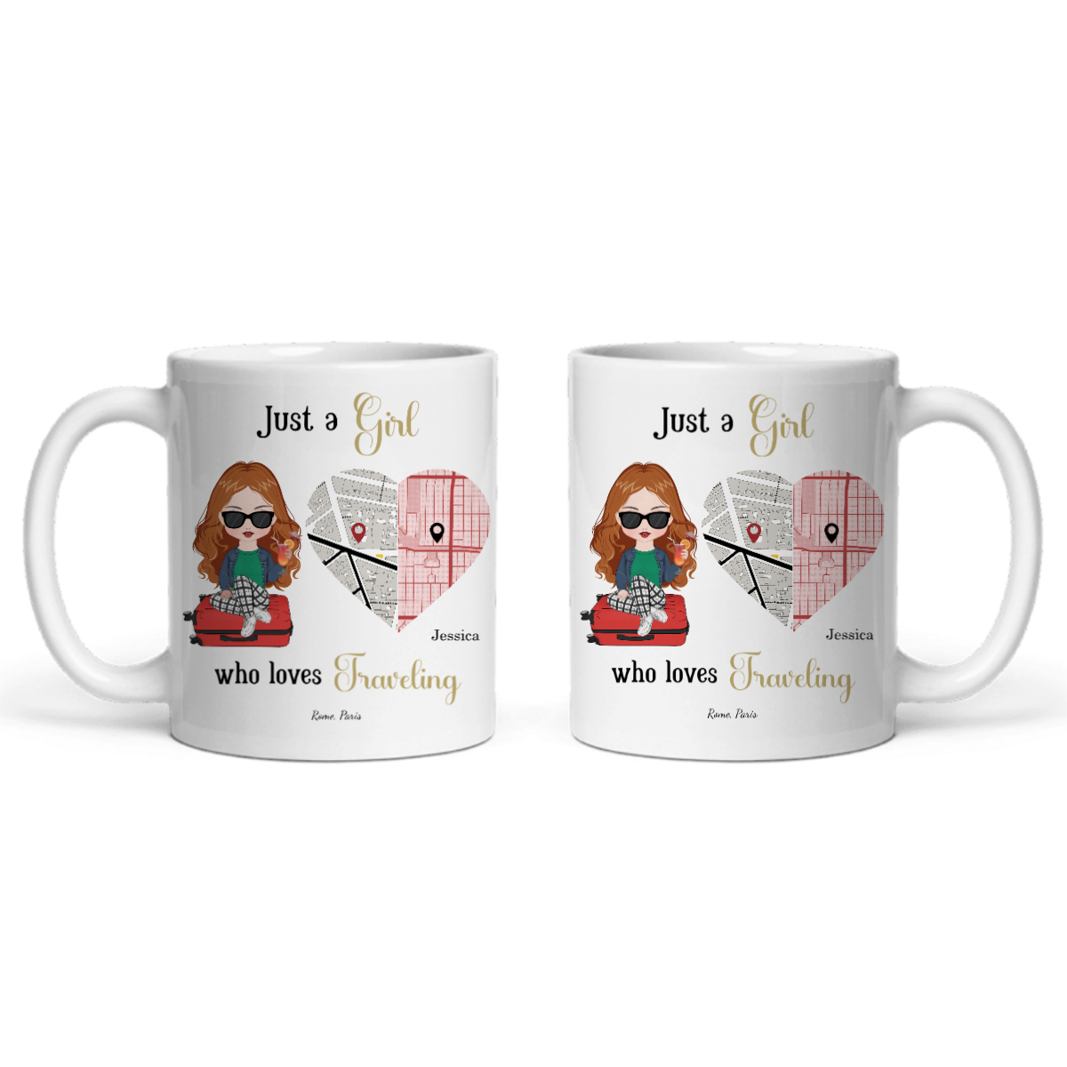 Nur ein Mädchen, das Reisen liebt Keramiktasse