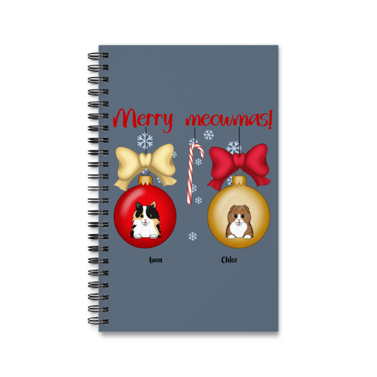 Frohe Meownachten Weihnacht Spiralnotizbuch