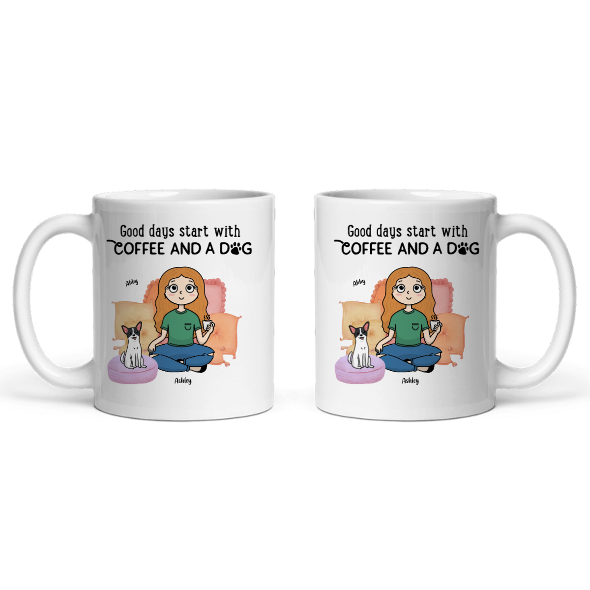 Gute Tage beginnen mit Kaffee und Hunden Keramiktasse