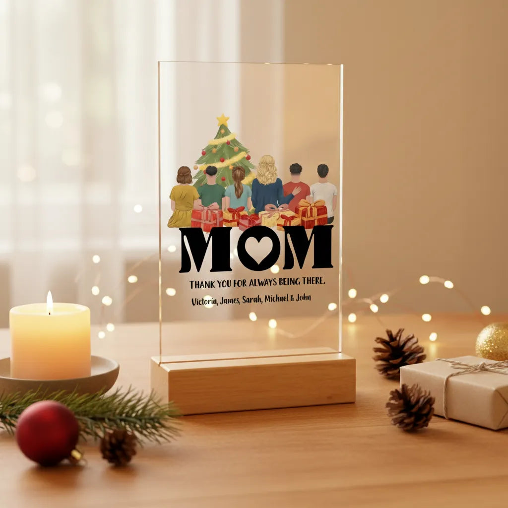 Mama, danke dass du immer da bist Weihnacht Acrylschild mit Holzständer