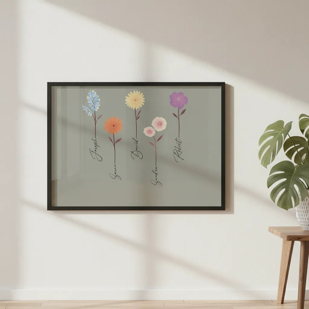 Unser Garten Poster mit Holzrahmen