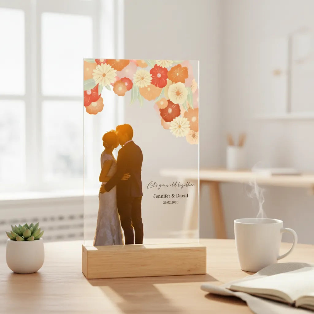 Offiziell verheiratet Acrylschild mit Holzständer