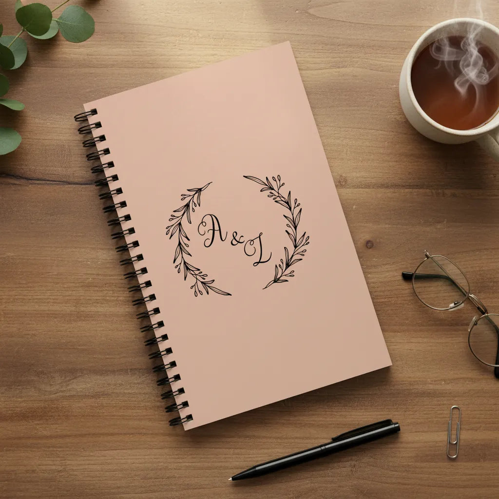 Initialen Spiralnotizbuch