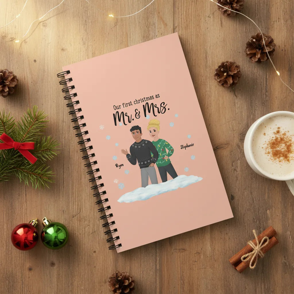 Unser erstes Weihnachten als Ms and Mrs Spiralnotizbuch