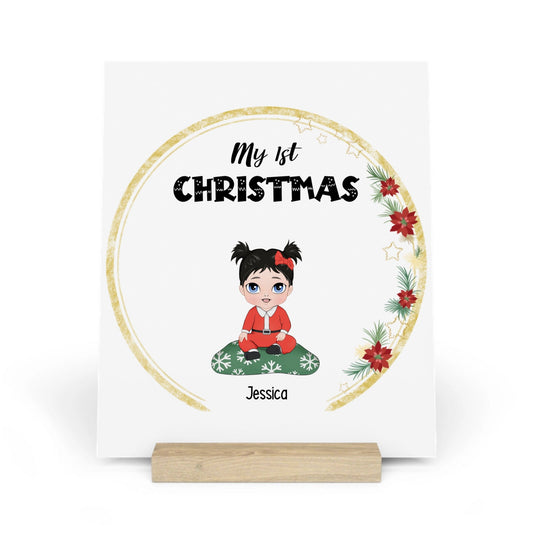 Mein erstes Weihnachten Galerietafel mit Ständer