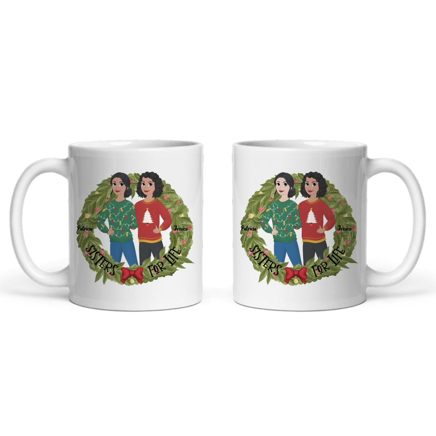 Schwestern fürs Leben Weihnacht Keramiktasse