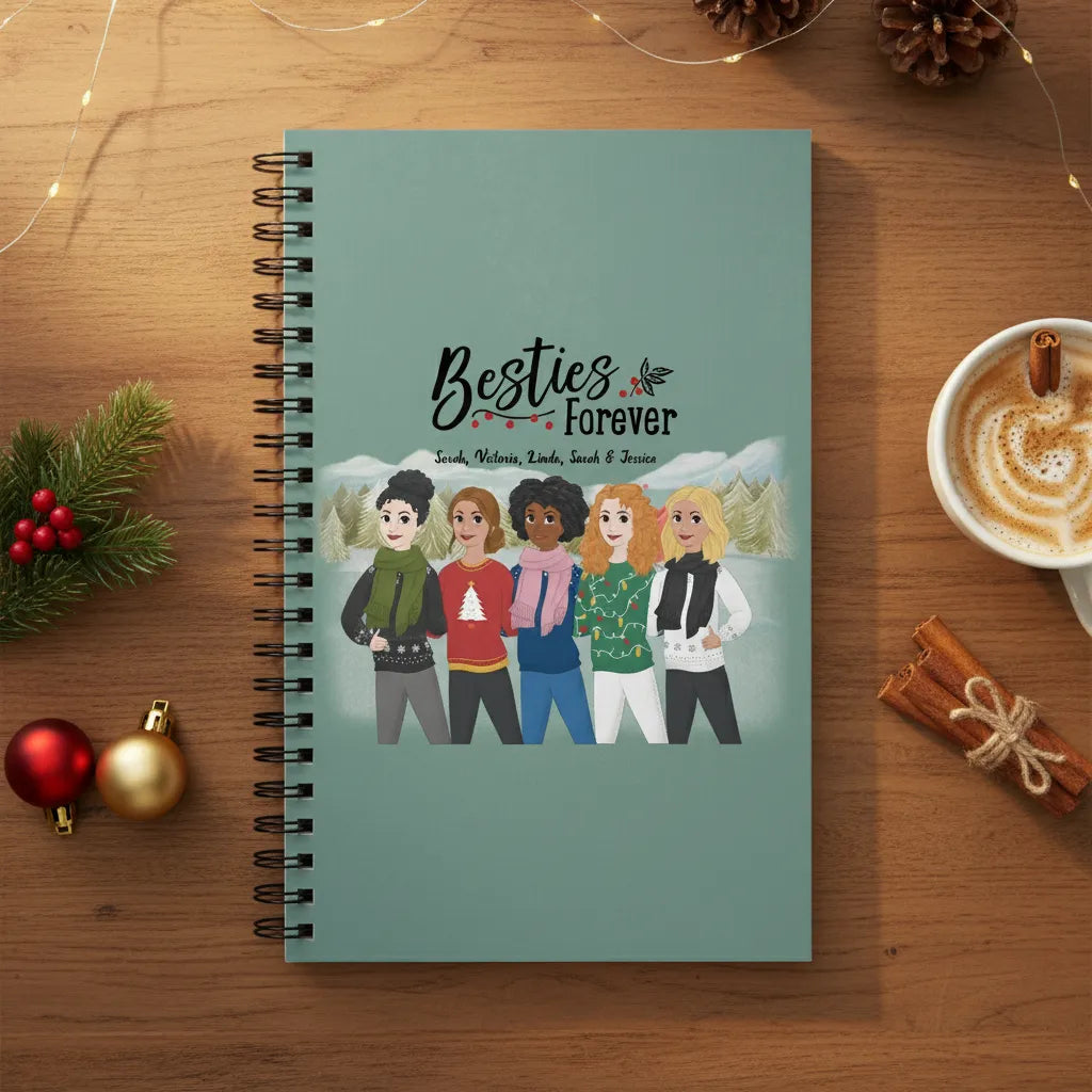 Besties Forever Weihnacht Spiralnotizbuch