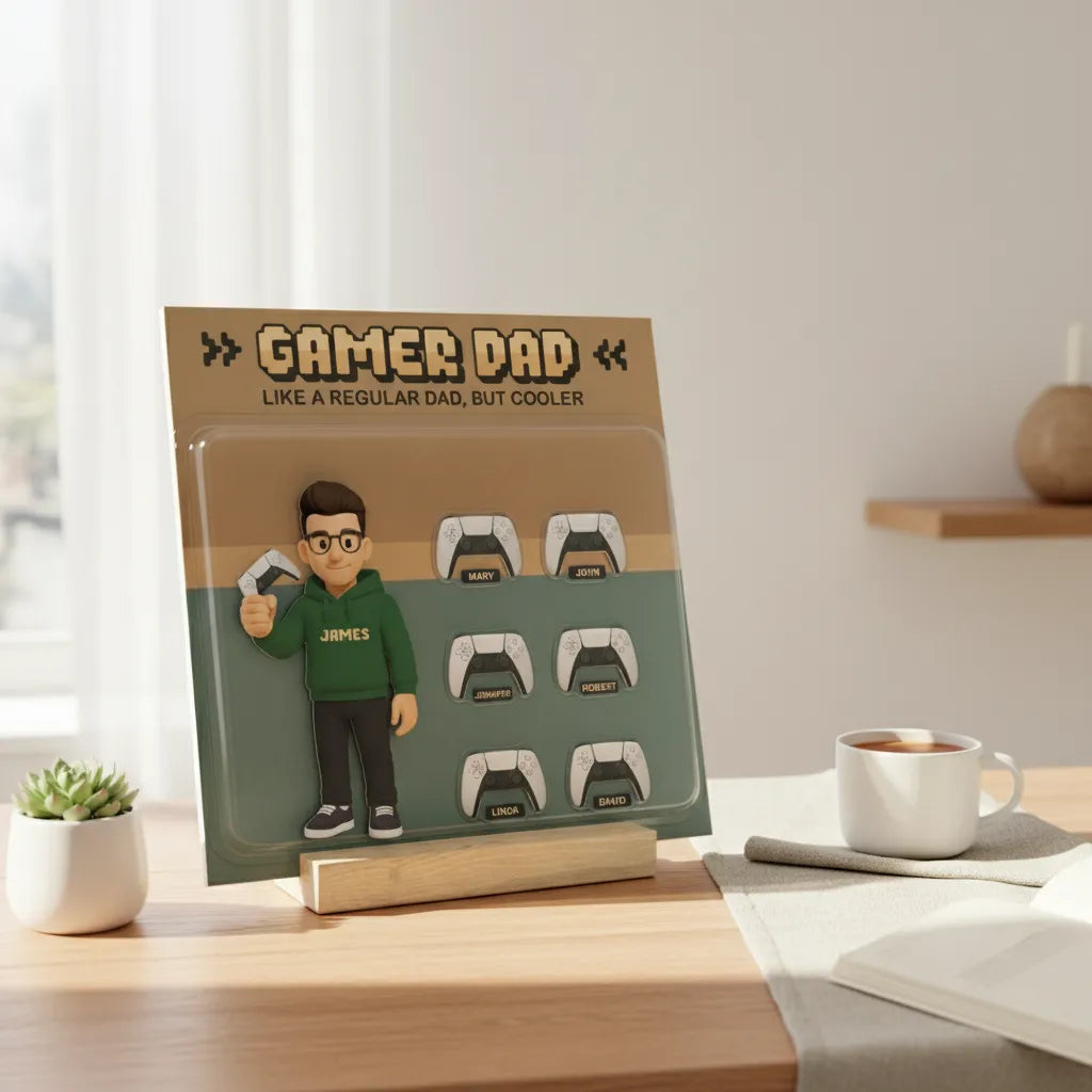 Gamer Papa Galerietafel mit Ständer