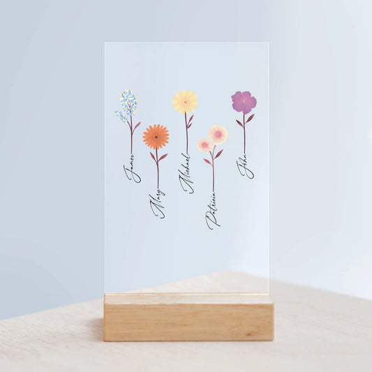 Unser Garten Acrylschild mit Holzständer