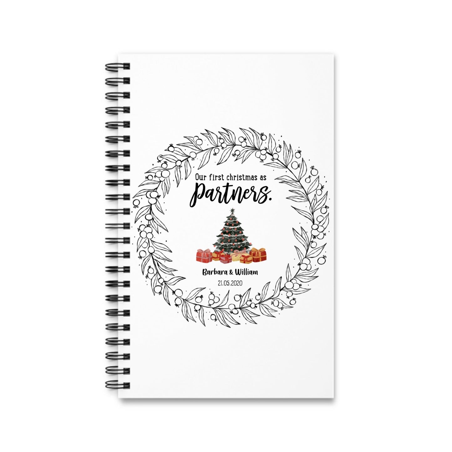 Unser erstes Weihnachten als Partner Spiralnotizbuch