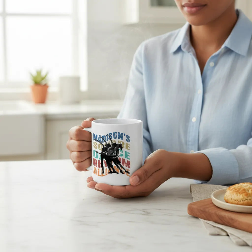 Gebogene Wörter Keramiktasse