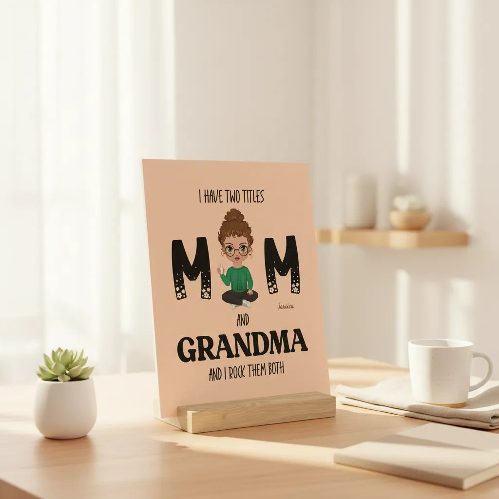 Ich habe zwei Titel Galerietafel mit Ständer
