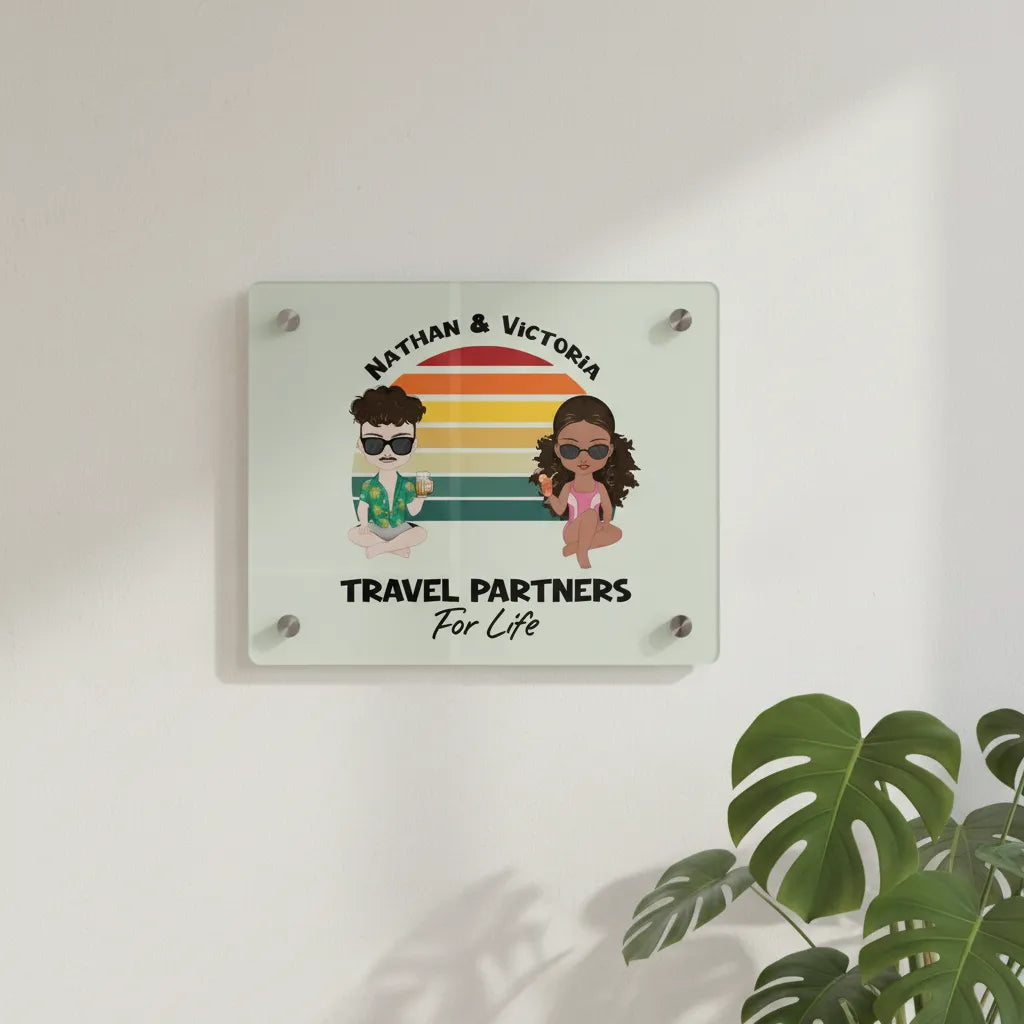 Reisepartner fürs Leben Acryl Wandkunst Panel