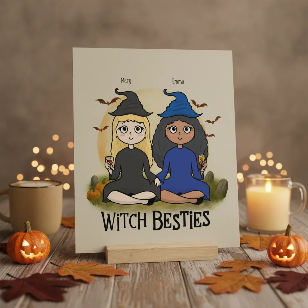 Hexenbesties Halloween Galerietafel mit Ständer