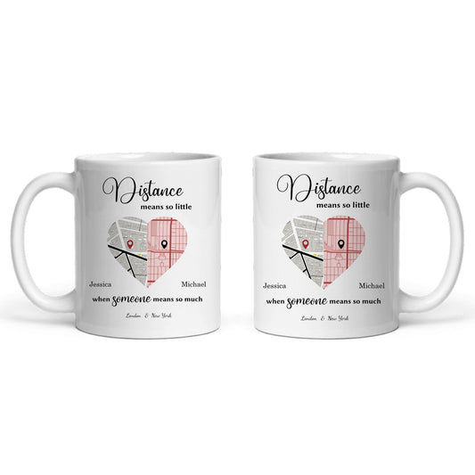 Distanz bedeutet so wenig Keramiktasse