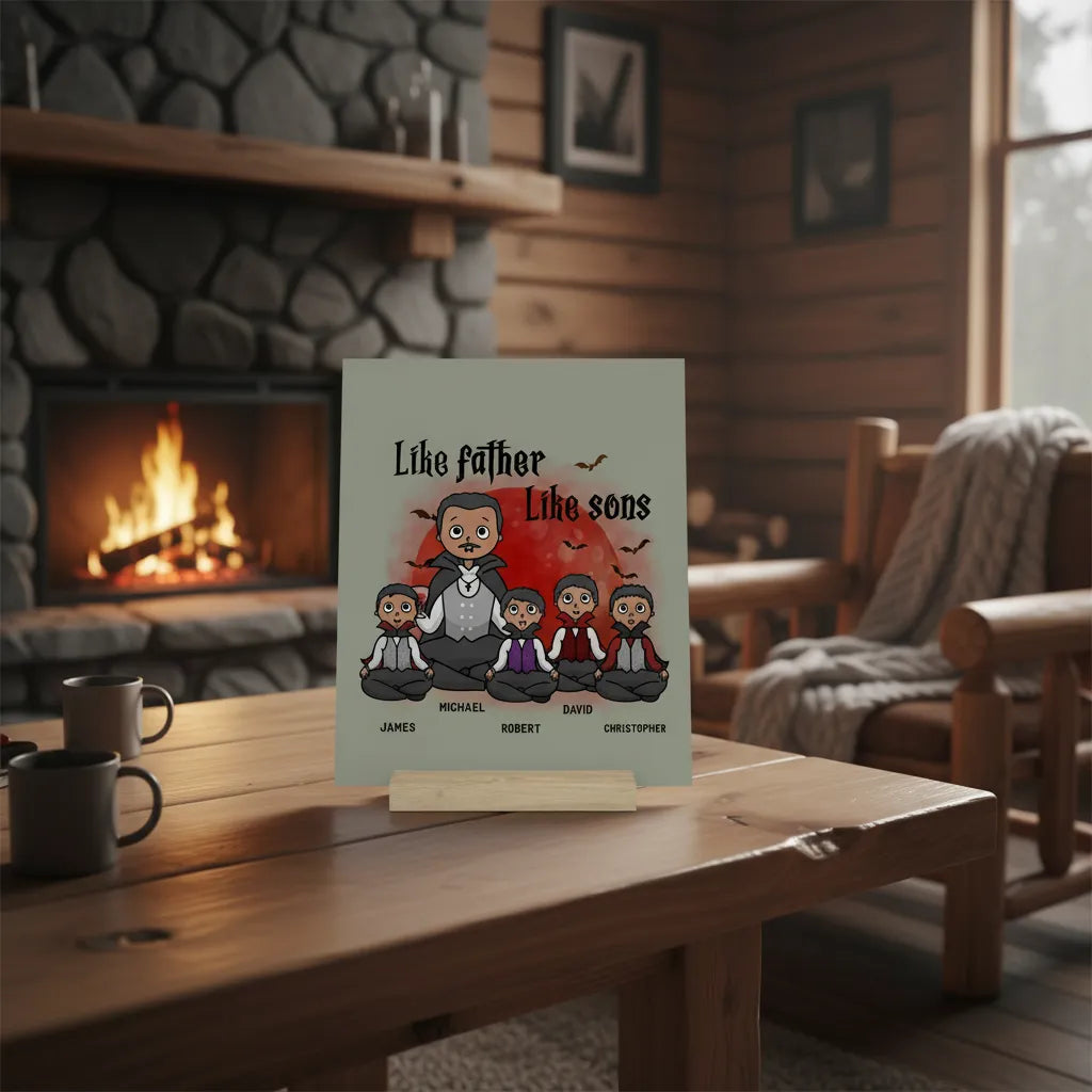 Wie der Vater, so der Sohn Halloween Galerietafel mit Ständer