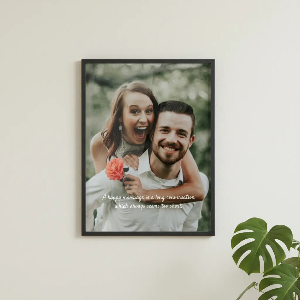Bild Upload vertikales Poster mit Holzrahmen