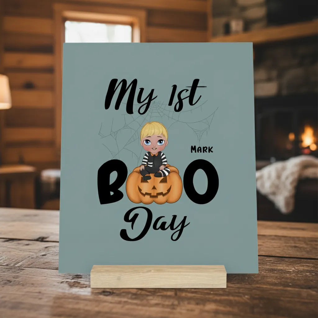 Mein erster Boo Tag Halloween Galerietafel mit Ständer