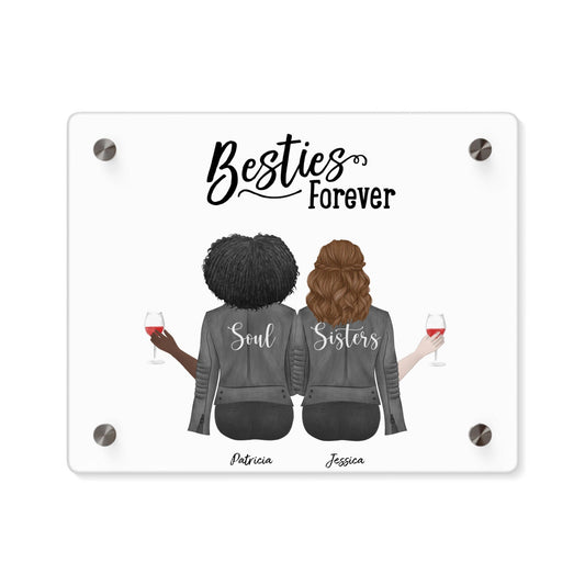 Besties Forever Acryl Wandkunst Panel