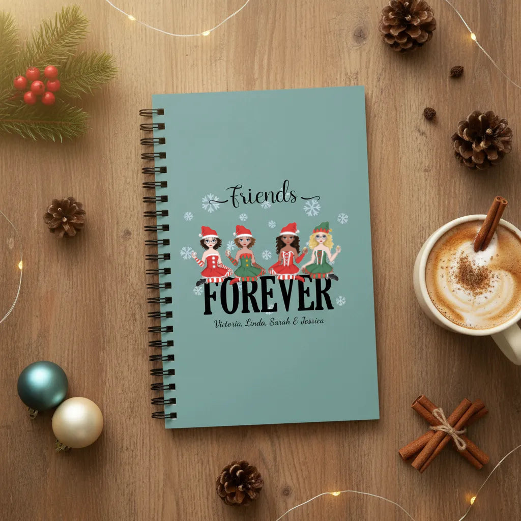 Freunde für immer Weihnacht Spiralnotizbuch