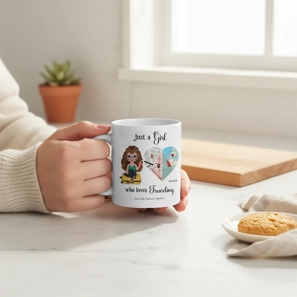 Nur ein Mädchen, das Reisen liebt Keramiktasse
