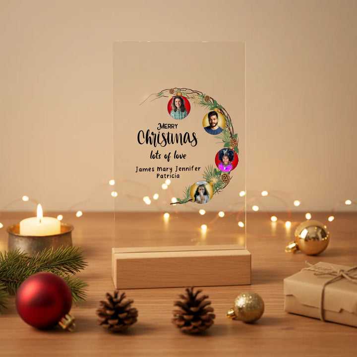 Frohe Weihnachten Acrylschild mit Holzständer
