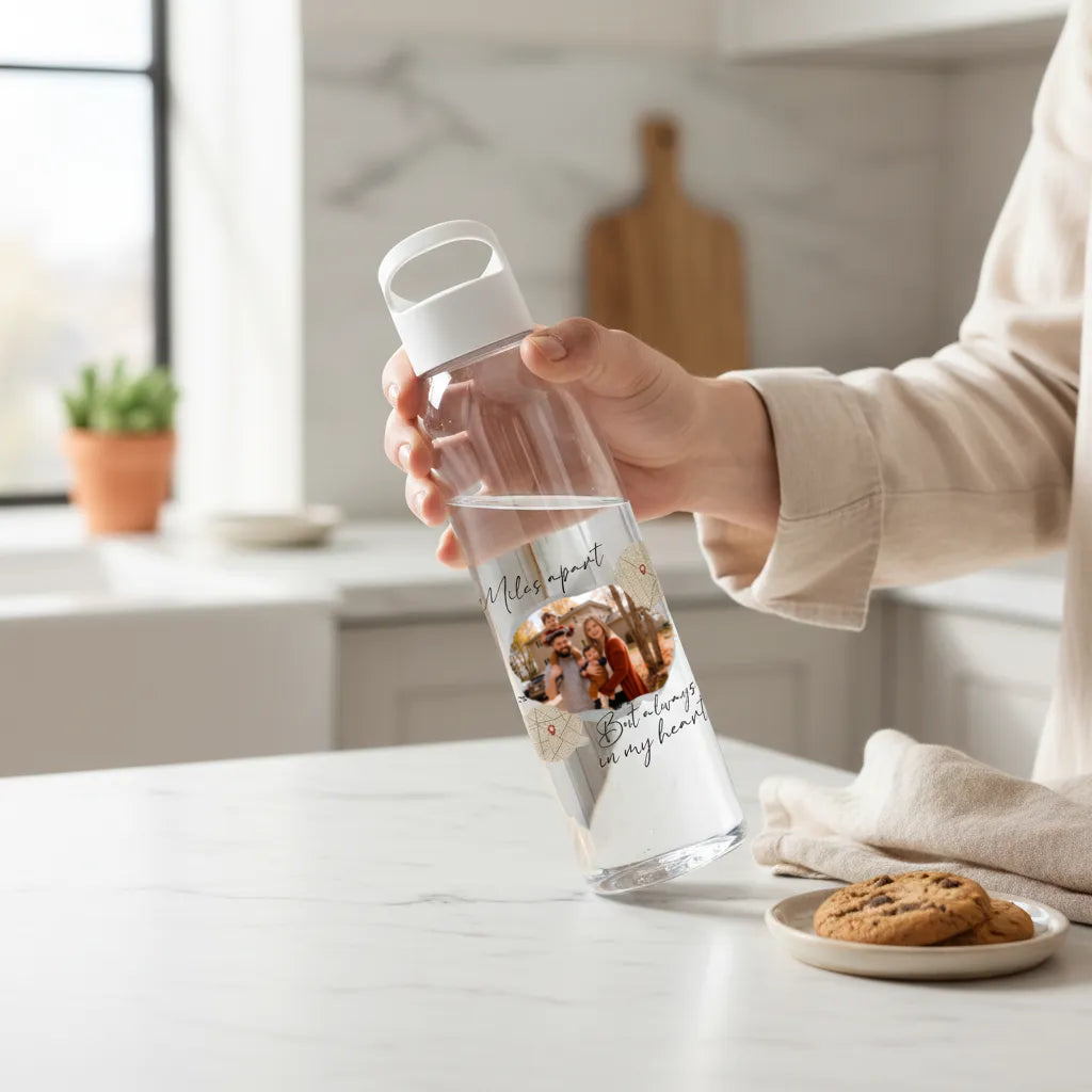 Meilenweit voneinander entfernt, aber immer in meinem Herzen Wasserflasche 650 ml