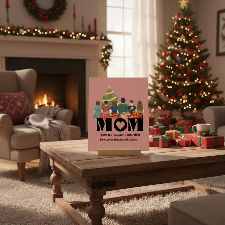 Mama, danke dass du immer da bist Weihnacht Galerietafel mit Ständer.