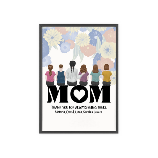 Mama Danke dass du immer da bist Poster mit Holzrahmen