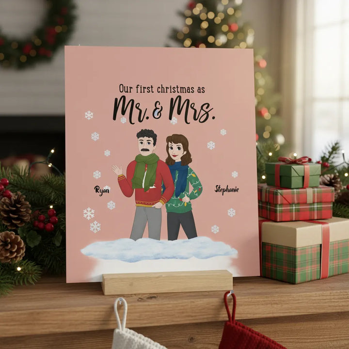 Unser erstes Weihnachten als Ms and Mrs Galerietafel mit Ständer