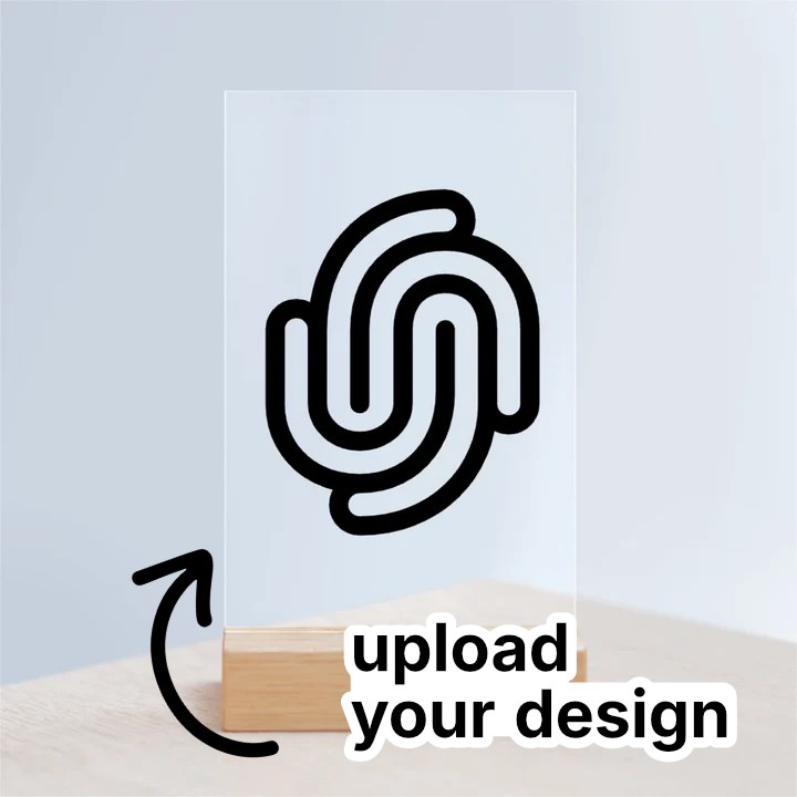 Vektor Upload Acrylschild mit Holzständer