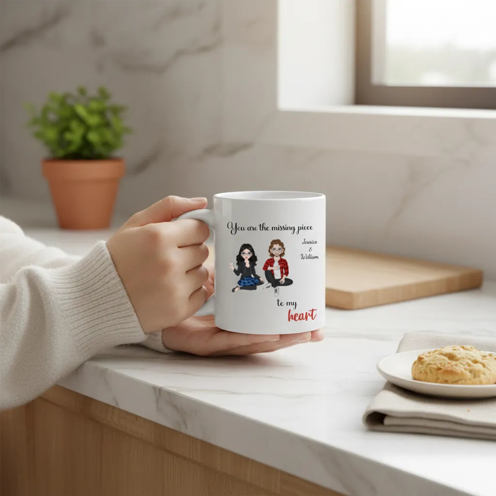 Du bist das fehlende Stück meines Herzens Keramiktasse
