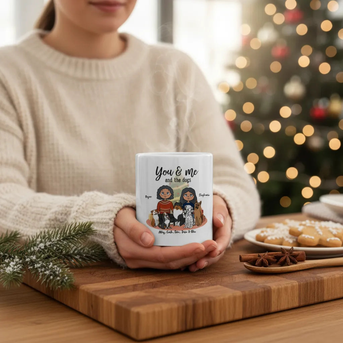Du, ich und die Hunde Weihnacht Keramiktasse