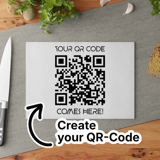 Dein QR Code Glasschneidebrett